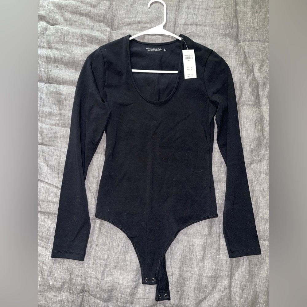 A&F “Soft A&F Collection” bodysuit in black. Size small.